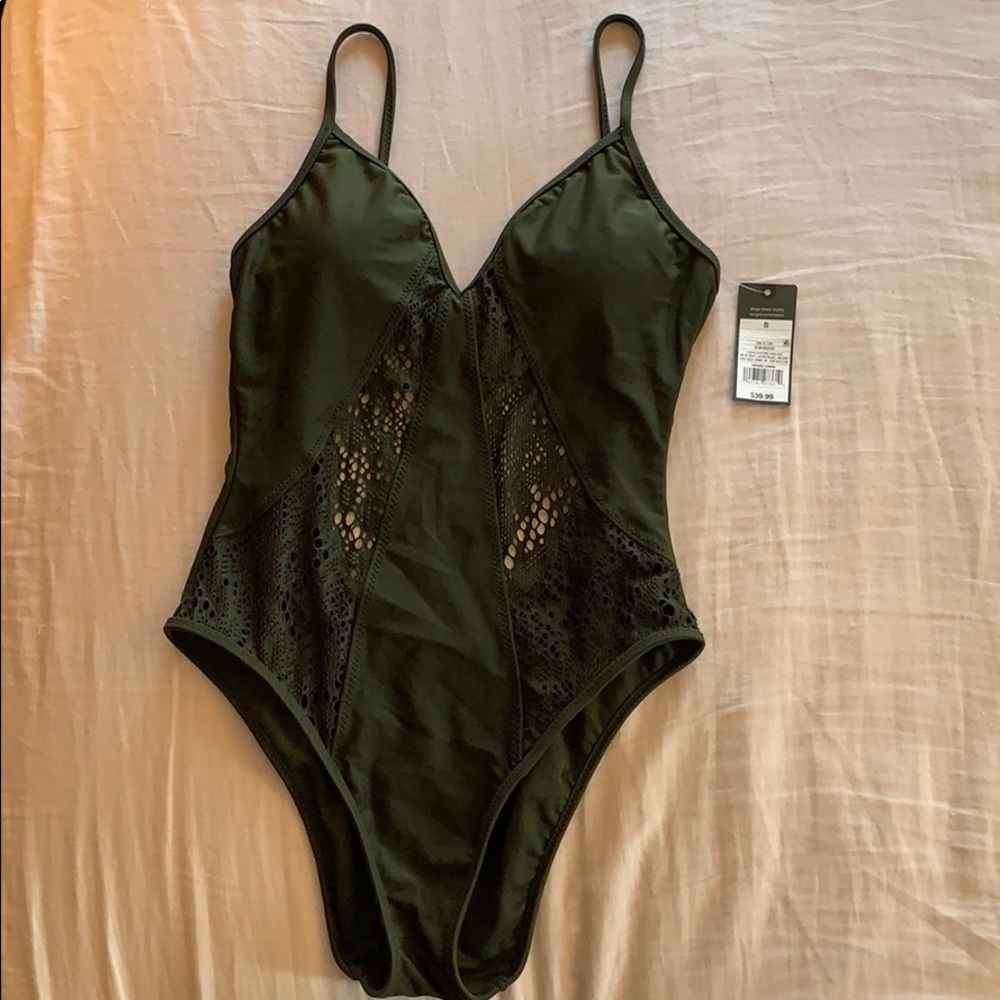 NWT Mossimo one piece swimsuit with crochet detail